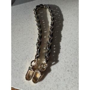 Michael Kors Gold Black Chain 18” Strap Shoulder Bag